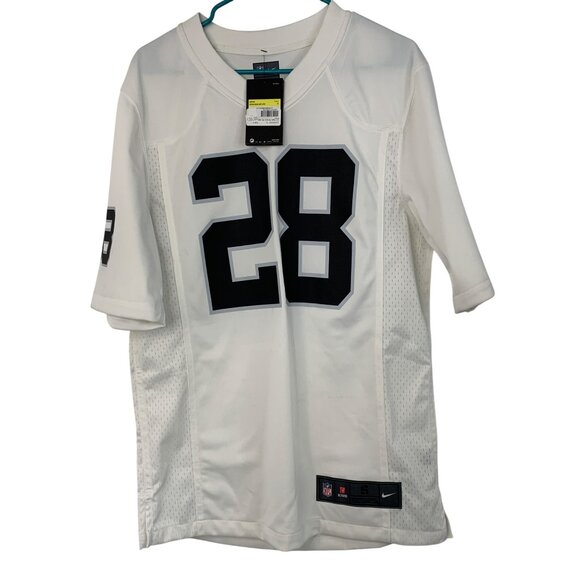 Nike NFL Jacobs Las Vegas Raiders 28 White On-Field Jersey Mens Small Loose Fit - Picture 1 of 9